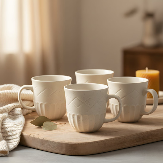 Porcelain Mug Set - 4 Pcs